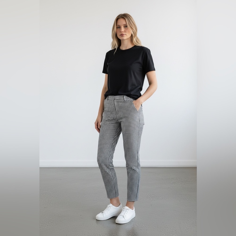 Banana Republic Long Houndstooth Midrise Ankle Sloan Pants Tall